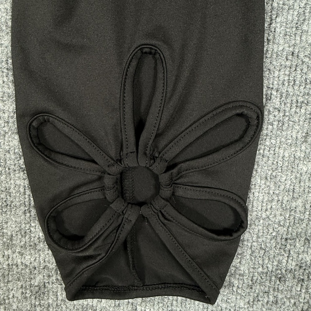 Womens Capri Pants Large Cropped Bow Cutout Hem Polyester Spandex Activewear